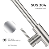 VANCOCO Kitchen Sink Mixer Tap 1 Hole, Single High Arch Kitchen Tap with 360° Swivel Pull Down Sprayer 2 Modes, SUS304 Stainless Steel Faucet