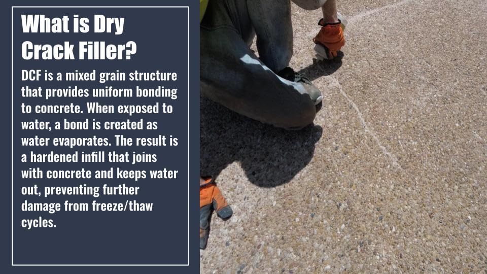 ConSandtrate Concrete Crack Filler - White - 2 LB (Single Bottle) for Filling in Concrete Cracks on driveways, walkways and patios