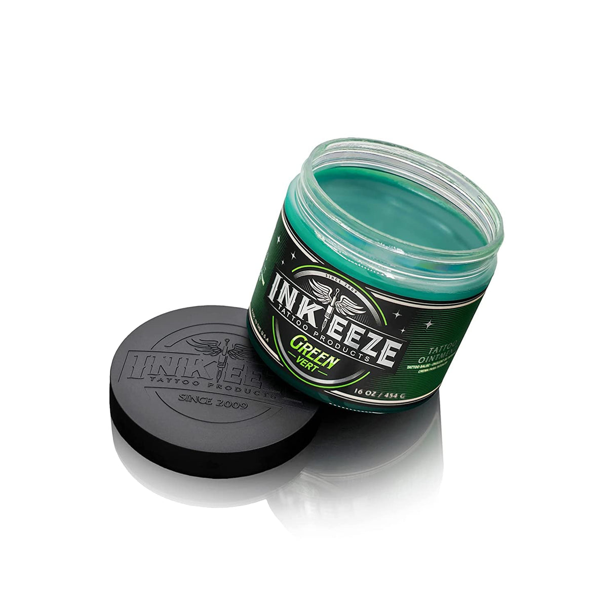 INK-EEZE Green Tattoo Ointment Bundle 2-Pack, For Artists and Aftercare, Vegan, Cruelty Free, Made in USA, 2-Pack 16oz Jars