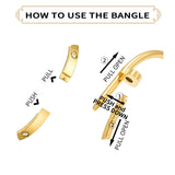 18K Gold Plated Stainless Steel Love Nail Bangle Clover Bracelet Set Stackable Dupes for Love Trendy Jewelry (gold)