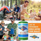 Flame King Refillable 1LB Empty Propane Cylinder Tank - Reusable - Safe and Legal Refill Option - DOT Compliant-16.4 oz (2-Pack), green (YSN164-2)