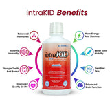 intraKID Drucker Labs Organic Liquid Multivitamin for Kids, Immune Support, Non GMO, Dairy Free, Gluten Free, Magnesium, Vitamin A,C,E, Zinc, (32 oz., Fruity Raspberry)