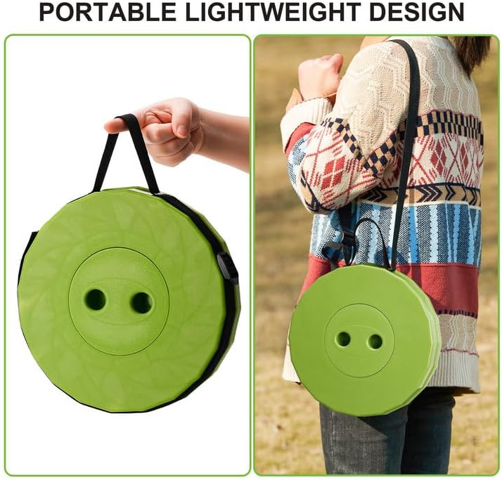 Upgraded Foldable Stool Thickened, Portable Collapsible Stool Retractable Stool for Fishing, Hiking Tours, BBQ, Parties, Outdoor Activities (Olive Green)