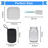 Toowood 2Pack Sprouting Kit,1000ml Sprouting Jar with Mesh Lids and Stands, Microgreens Sprouts Growing Kit, Broccoli Sprouts Seeds Sprouting Jars with Screen Lids,Blackout Sleeves, Tray