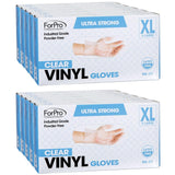 ForPro Disposable Vinyl Gloves, Clear, Industrial Grade, Powder-Free, Latex-Free, Non-Sterile, Food Safe, 2.75 Mil. Palm, 3.9 Mil. Fingers, X-Large, 100-Count (Pack of 10)