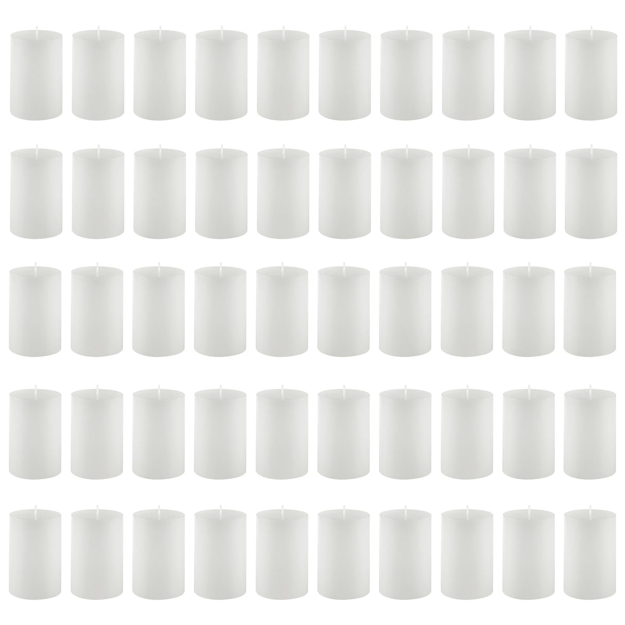 Housecret 50 Pack 2" D x 3" H (20 Hour Burn Time) White Unscented Pillar Votive Candles, Hand Poured Wax Candle Ideal Gifts for Weddings Birthdays Christmas Holidays Party