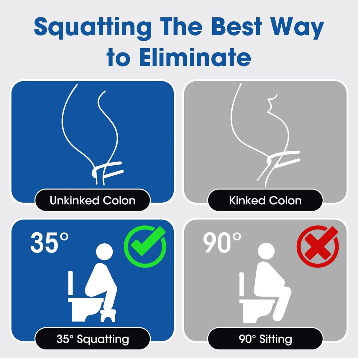 AZEN 2 Pack Wood Toilet Stool Squat Adult, Poop Stool for Bathroom Adults, Portable Toilet Potty Stool for Adults, 7 Inch Height (Black)