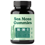 Hemdnt Sea Moss Gummies 16-in-1, with Bladderwrack & Burdock Root, Organic Immune Support, Energy, Digestion – Vegan, Non-GMO, Gluten-Free (60 Gummies)