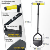 Colwelt Manual Edger Lawn Tool 40-inch, Half Moon Edger Chopper Lawn Tool with V-Shape Serrated Blade, Solid Steel Lawn Edger Tool with Soft T-Grip, Garden Edger for Sidewalk, Grass, Yard, Landscape