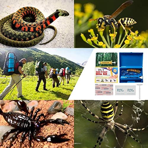Snake Bite Kit, Bee Sting Kit, Emergency First Aid Supplies, Venom Extractor Suction Pump, Bite and Sting First Aid for Hiking, Backpacking and Camping