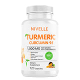 NIVELLE Turmeric Curcumin | Pure Turmeric Curcumin Supplement 1000mg | 95% Curcuminoids with Bee Propolis, Ginger, MCT Oil, Fat Soluble Vitamin C, & Black Pepper | 120 Capsules (1)