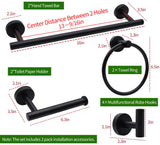 10pcs Bathroom Hardware Set, Including 16" Hand Towel Bars, Toilet Paper Holders, Towel Rings, Robe Towel Hooks