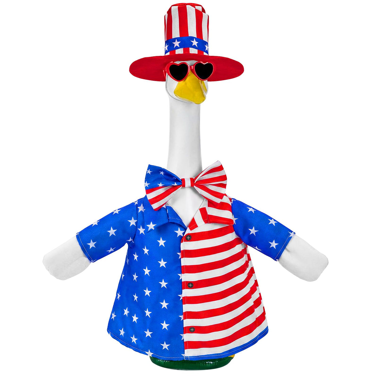 ComfyKit 1 Set 4th of July Porch Goose Outfit, Patriotic 250th Anniversary Clothes for 23 Inch Plastic or Cement Goose, Patio Yard Garden Decor