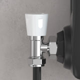 Vancoco Radiator Valve (Pair) - Angled Brass Radiator Valves with Lockshield Suit for Towel Radiators 1/2" /15mm Standard Thread