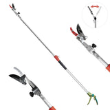 GARTOL Pruner for Garden, Cut Upto 1 Inch & Hold Telescopic Pole Pruner, Fruit Picker with Rotating Blade Head, Lightweight Aluminum Extendable Handle for Tree Branch Cutter, 6.23-10.5 FT, Silver