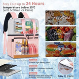 Backpack Cooler with Double Decker & 12 Ice Packs- Keeps 36 Cans Cold for Up to 24 Hours- Waterproof & Leak Proof Insulated Cooler Backpack- Stylish Cooler Bookbag for Women Travel Work Beach