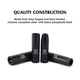 MIXPOWER 11-Piece 1/2-Inch Drive Deep Impact Socket Set, CR-V, Metric, 6 Point, Deep, 10-24mm