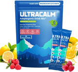 UltraCalm Super Cortisol Drink – Calm Magnesium Glycinate Powder – 30 Servings – L-theanine, Ashwagandha, Vitamin D – No Sugar – Raspberry Lemonade – Electrolytes Powder