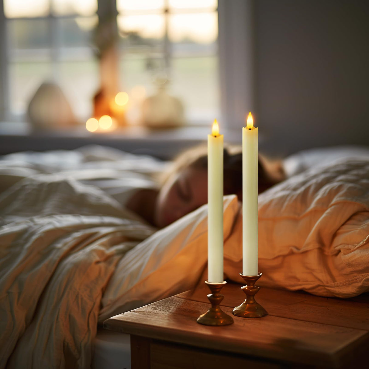 Homemory Rechargeable Flameless Taper Candles, Real Waxy LED Candlesticks Flickering, Battery Operated Candles with Remote Timer, 9.6 Inches for Home Wedding Christmas Decor, 6 Pcs, Ivory