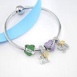 DALARAN Birthstone Charms for Pandora Bracelet 925 Sterling Silver Heart Bead Happy Birthday Present for Women (Jun Birthstone Charm-box)