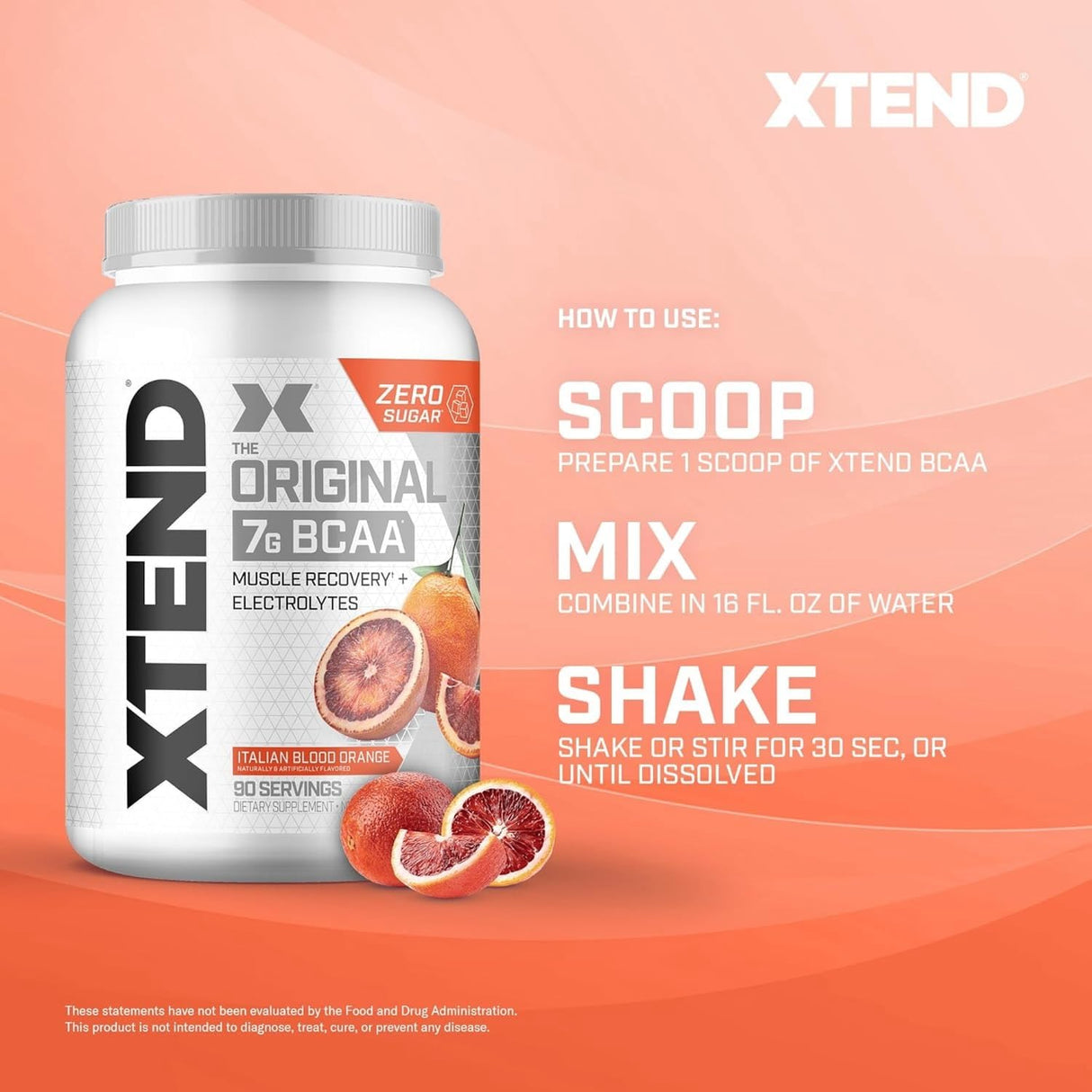 Xtend Original BCAA Powder 7g BCAA and 2.5g L-Glutamine, Sugar Free Post Workout Muscle Recovery Drink with Amino Acids for Men & Women, 90 Servings