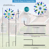 VEWOSTAR Metal Wind Spinners Outdoor 10” Dia Wind Spinners for Yard and Garden Kinetic Windmill Waterproof Wind Sculptures & Spinners for Patio Lawn Decor(37.8” H)