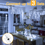 Ollny Icicle Lights for Outside 504LED 41FT, Cool White Christmas Light with Remote 8Modes Timers Waterproof, Plug in Connectable Hanging Lights for Outdoor Indoor House Roof Holiday