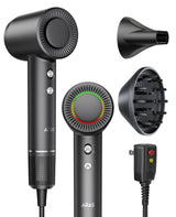 Hair Dryer, Negative Ionic Blow Dryer with 160000 RPM Professional High-Speed Blow Dryer, Brushless Motor for Fast Drying, Low Noise Thermo-Control Hairdryer with Magnetic Nozzle (Black)