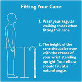 Carex Soft Grip Walking Cane - Height Adjustable Cane With Wrist Strap - Latex Free Soft Cushion Handle, Metallic Blue