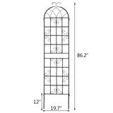 ZBPRESS 4 Pack 86.2x19.7in Metal Garden Trellis for Climbing Plants,Black Metal Garden Trellis for Vines Plant Rose Vegetable Support,Large Decorative Outdoor Trellis