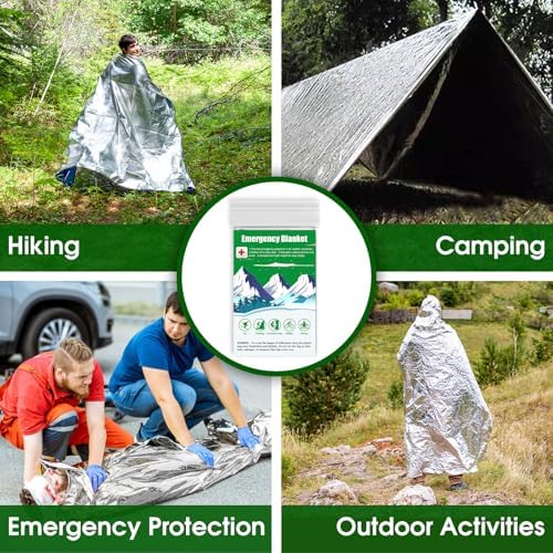 CXYARY Emergency Mylar Thermal Blanket 30 Pack, 84” x 52” Space Blankets, Emergency Thermal Blanket Space Rescue Survival Gear Camping for Outdoors, Hiking, Camping Survival