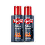 Alpecin C1 Caffeine Shampoo, 8.45 fl oz (Pack of 2) Men's Natural Hair Growth Shampoo for Thinning Hair with Niacin and Castor Oil