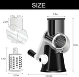 Cambom Rotary Cheese Grater Hand Crank Cheese Shredder, Black