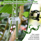 100 Plant Support Clips Reusable Garden Clips, Secured Plastic Plant Clips, Tomato Support Clips for Climbing Plants,Grape and Vine Vegetables Outdoor Indoor Plant Fixing Clips