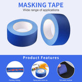 JayJayup Painters Tape 2 Inch Wide, 4 Rolls Blue Masking Tape, 2 Inches x 55 Yards x 4 Rolls, 220 Yards in Total