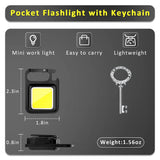 MAKDAK COB Rechargeable Keychain Flashlight 4Pack, High Lumen Super Bright LED Work Light with Magnet,Clip,Bottle Opener for Dog Walking,Car Repair, Emergency,Camping,EDC