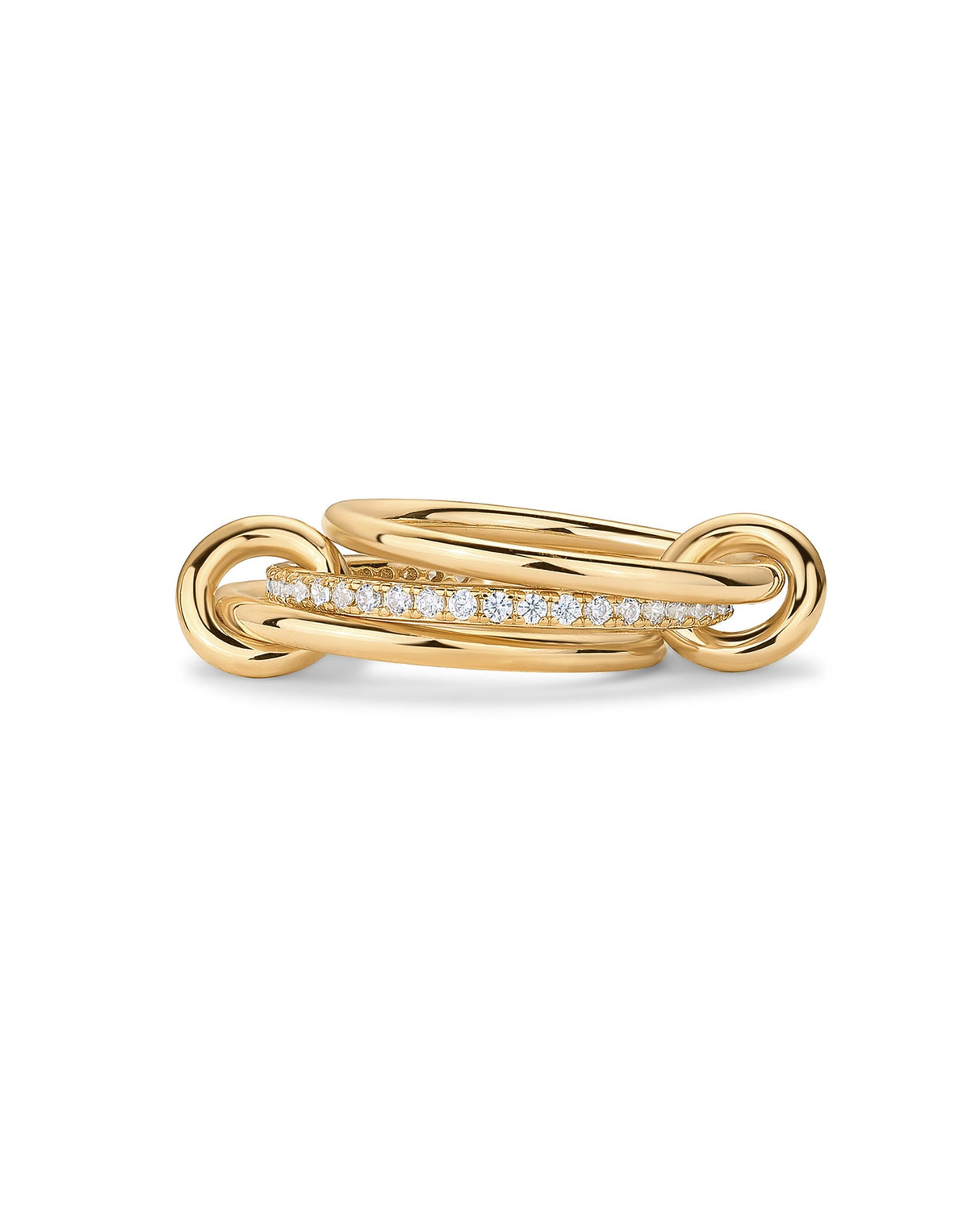 PAVOI 14K Yellow Gold Plated CZ Eternity Interlocking Ring