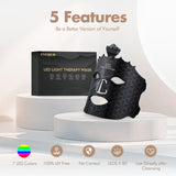 EVFOFO Red Light Therapy Mask for Face, 7 Colors LED Face Mask Light Therapy At Home, Led Face Mask Light Therapy, Black
