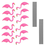 GiftExpress 12 Pack Pink Flamingos Yard Decorations - Small 14" Tall Plastic Flamingo Statue w/Metal Stakes - Lawn Ornaments & Garden Decor for Outdoor Parties