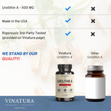VINATURA Urolithin A Supplement 500mg - Urolithin A+ for Powerful Antioxidants, Anti Aging and Mitochondrial Support, 30 Capsules