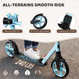 Kick Scooter for Ages 6+,Kid, Teens & Adults. Max Load 240 LBS. Foldable, Lightweight, 8IN Big Wheels for Kids, Teen and Adults, 4 Adjustable Levels. Bearing ABEC9