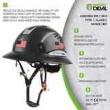 GREEN DEVIL Full Brim Hard Hat with Built-in Visor Vented Construction Safety Helmet OSHA Approved Cascos De Construccion ABS Work Hardhat Helmets for Men Women OSHA Approved