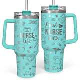 Nurse Gifts for Women, Nurse Tumbler with Handle 40oz Stainless Steel Coffee Cup with Straw Lid, Nursing Gift for Female Nurses, Appreciation Gift for Graduation Christmas Birthday