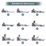 Yojoker 6pcs Orthopedic Bed Wedge Pillow Set for Post Surgery, Memory Foam for Sleeping, Back and Leg Pain Relief Comfortable & Adjustable Support Pillows-Anti Snoring, Heartburn