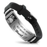 ubjva Picture Bracelet Personalized Photo Custom Memorial Bracelet for Loss Loved One Silicone Bracelets Sympathy Gift