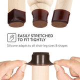 Aneaseit Chair Leg Floor Protectors - 16 pcs Dark Walnut - Felt Bottom Silicone Pads for Hardwood Floors & Furniture Feet - Rubber Caps for Chairs - Large
