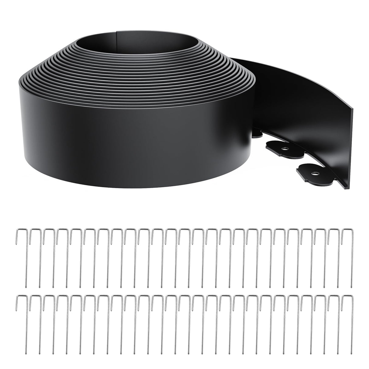 Landscape Edging 4 Inch Tall 40FT with 50Pcs Metal Spikes, Plastic Garden Edging Border Landscape Edging Border Lawn Edging for Landscaping, Flower Bed, Yard