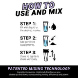 HELIMIX 2.0 Vortex Blender Shaker Bottle Holds upto 28oz | No Blending Ball or Whisk | USA Made | Portable Pre Workout Whey Protein Drink Shaker Cup | Mixes Cocktails Smoothies Shakes | Top Rack Safe