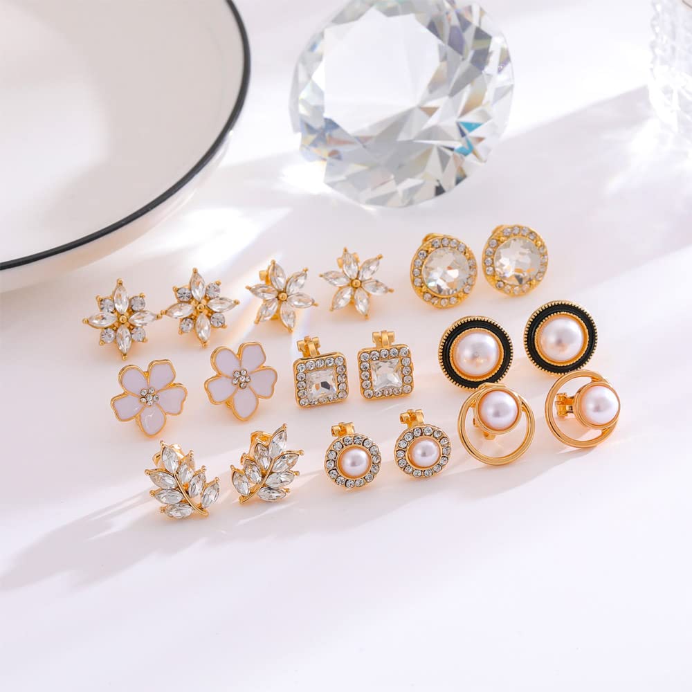 Jannisa 15 Pairs Clip on Earrings Set for Women Teens