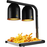 VORIGY Heat Lamp for Food, with Two 250W Bulbs for Fast and Even Heating, Food Heat Lamp with Adjustable Height Stand, Commercial Food Warmer Lamp for Home, Fast Food Restaurant, Buffet, Bakery Black